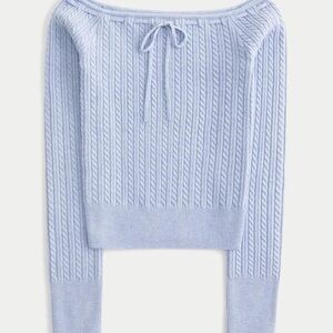Hollister Sky Blue Off-the-Shoulder long sleeve